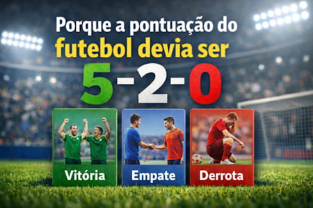 Porque a pontuação do futebol devia ser 5–2–0